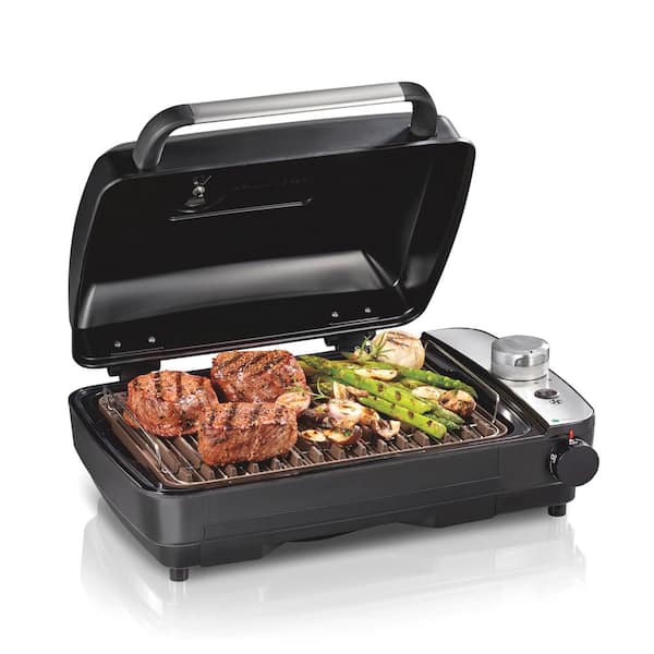 116 sq. in. Black Indoor Grill with Hot/Cold Smoke infuser
