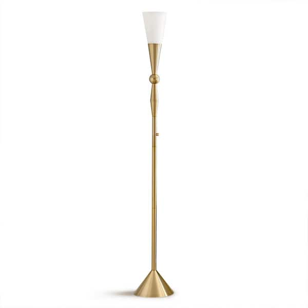Homeglam Dione 72 In H Antique Brass, Led Torchiere Floor Lamp Home Depot Usa