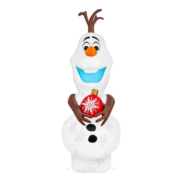 4 ft LED Olaf in Santa Hat with Snowflake Ornament