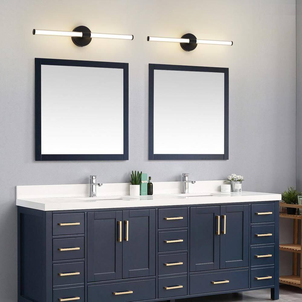 Modern 23.86 in. 2-Light 20W 4000K Black LED Vanity Light Bar 360° Full Lighting Bathroom Vanity Light price history on PriceWatchPro