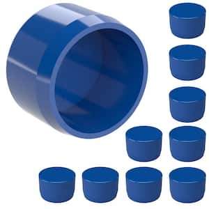 1 in. Furniture Grade PVC External Flat End Cap in Blue (10-Pack)