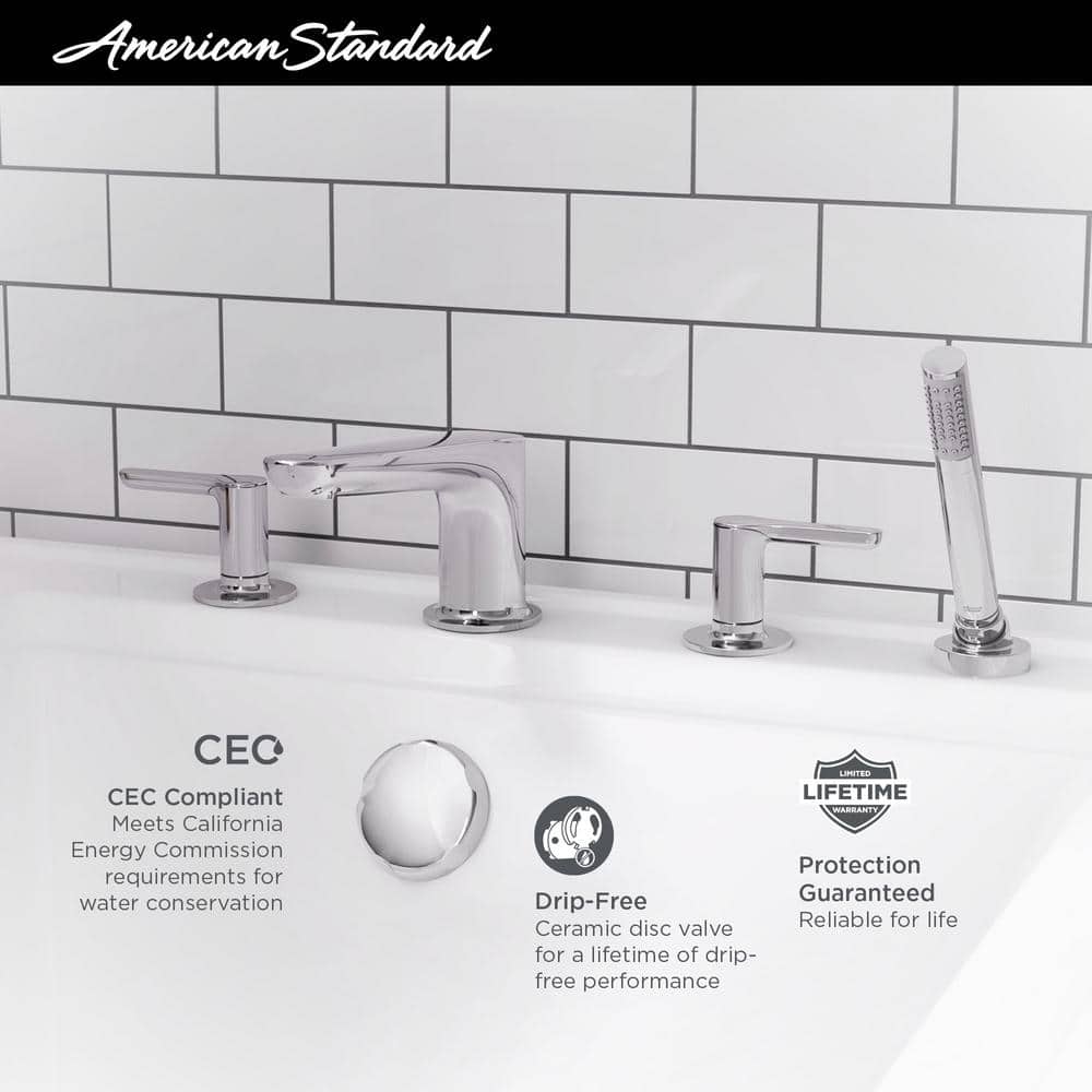 Brushed Nickel Roman Tub Faucet with Hand Shower