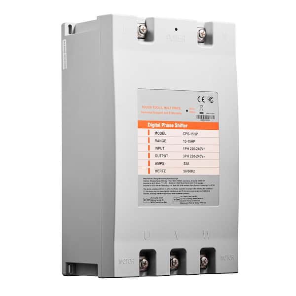 SVOPES Phase Converter-15HP 53A, 220V Single to 3 Phase Converter, 220V-240V In/Out, Digital Phase Shifter, Pipe Capacity