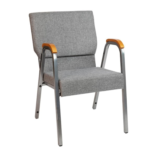 Carnegy Avenue Gray Fabric 21 in. W Stacking Wood Accent Arm Side Chair