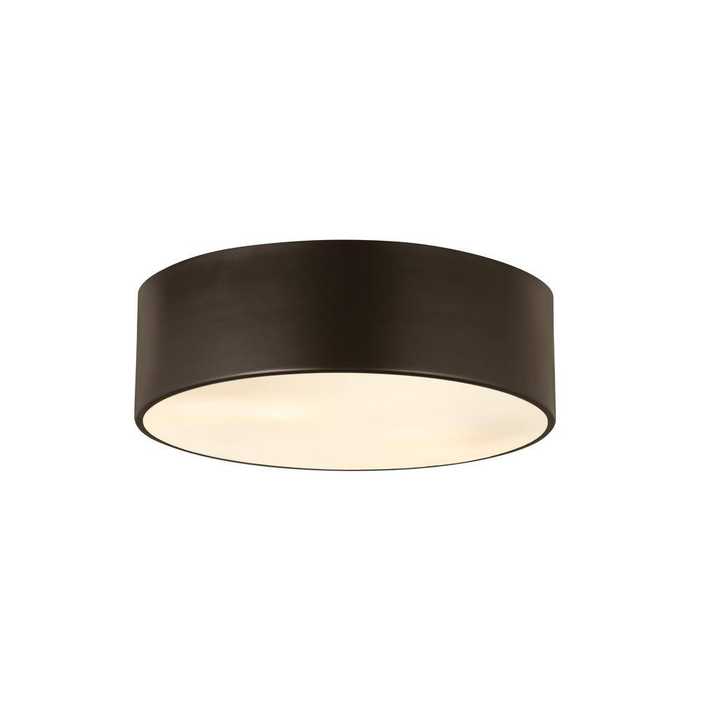 Harley 16" Bronze Glass Drum LED Flush Mount