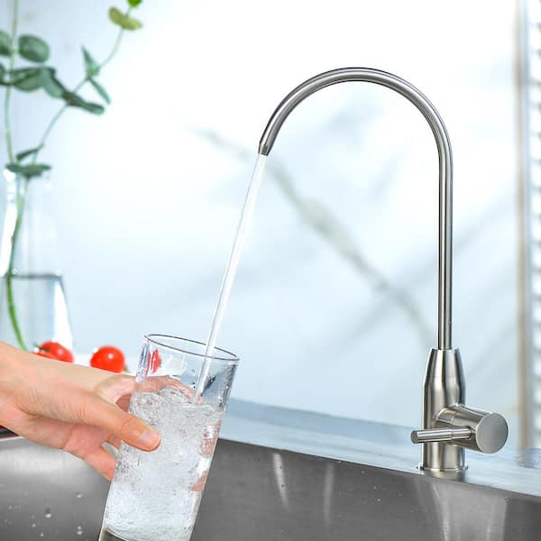 Single-Handle Stainless Steel Filter Drinking Water Kitchen Purifier Beverage Faucet in Brushed Nickel