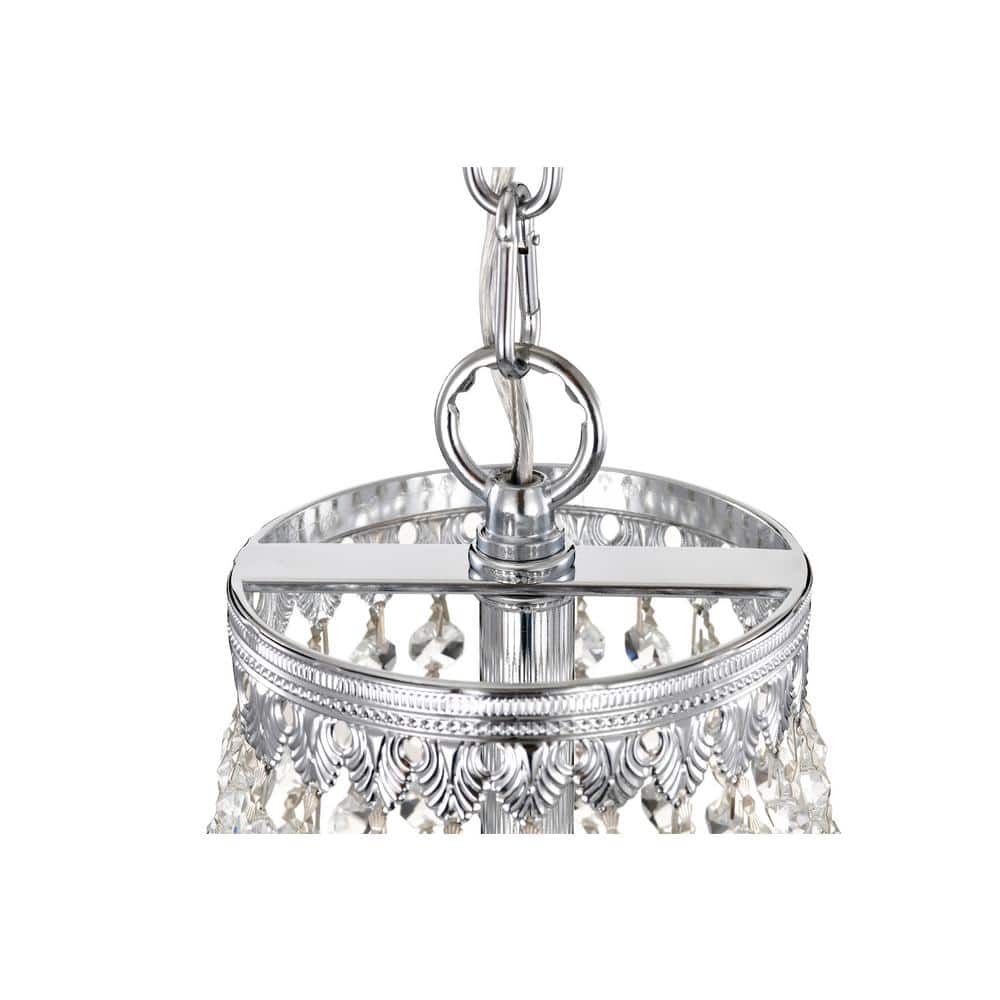 Empire Chrome Crystal 6-Light Candle Chandelier