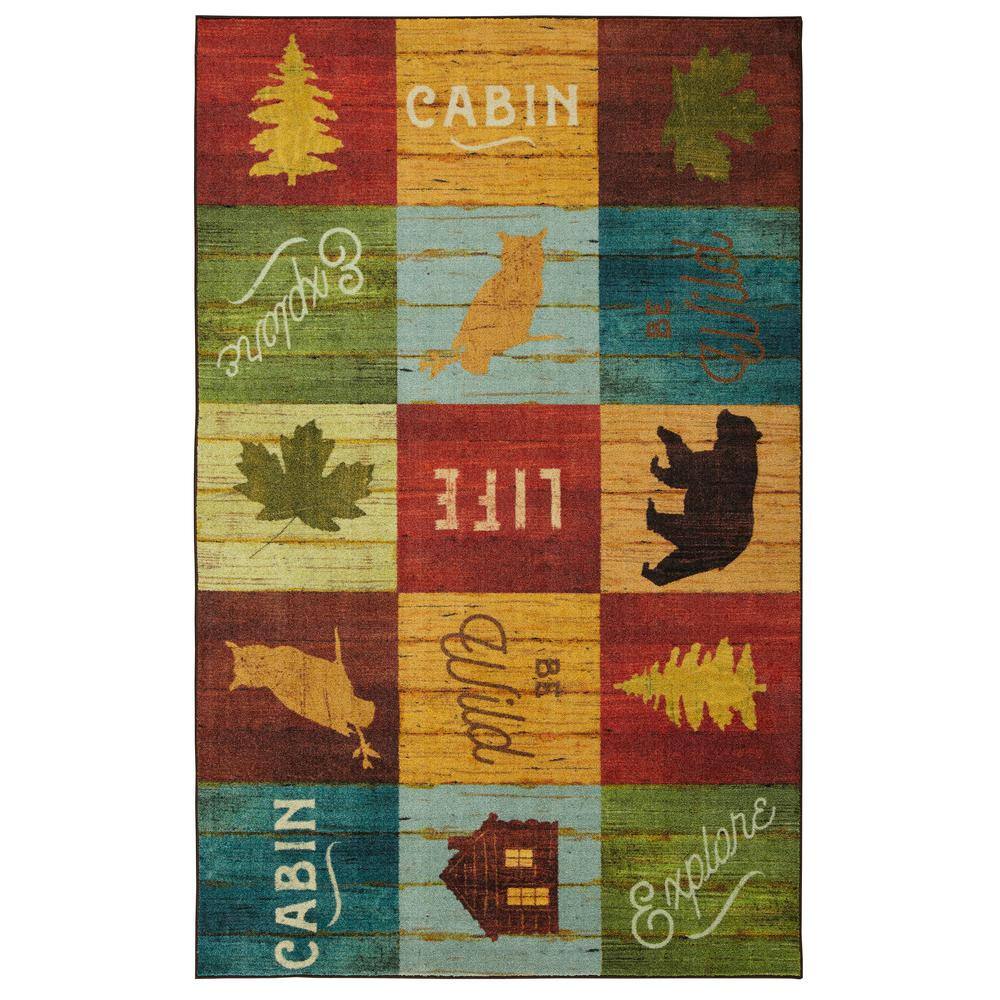 Mohawk Home Cabin Life Multi 8 ft. x 10 ft. Patchwork Area Rug042019