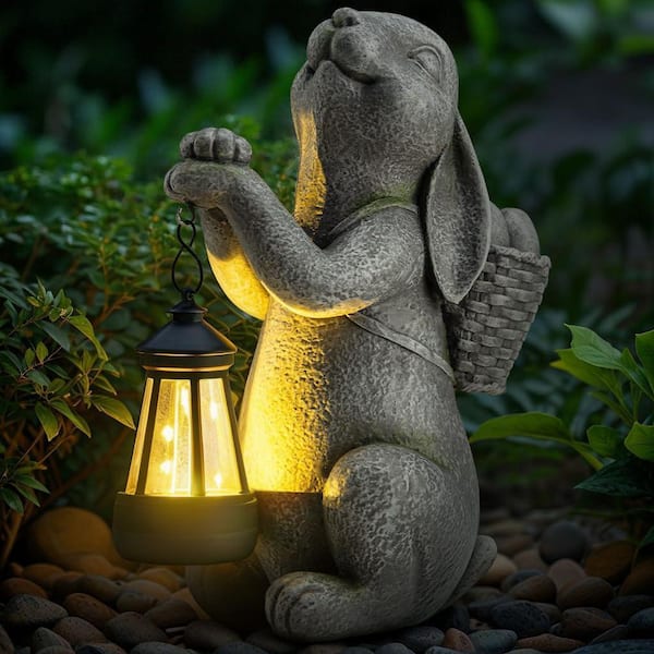 Peter rabbit スタンドランプ Solar Garden Outdoor Statues Rabbit with Solar Lantern, Outdoor