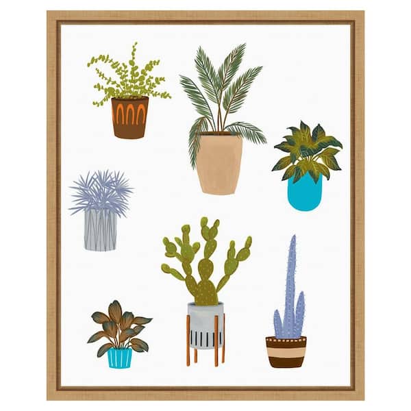 Amanti Art Houseplants II by Melissa Wang 16 in. W x 20 in. H. Canvas Wall Art Print Framed in Brown