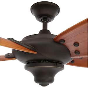 Altura 56 in. Indoor Oil-Rubbed Bronze Ceiling Fan with Downrod, Remote and Reversible Motor; Light Kit Adaptable