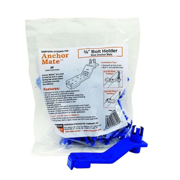 Simpson Strong-Tie AnchorMate 5/8 in. Diameter Anchor Bolt Holder, Blue (10-Pack)