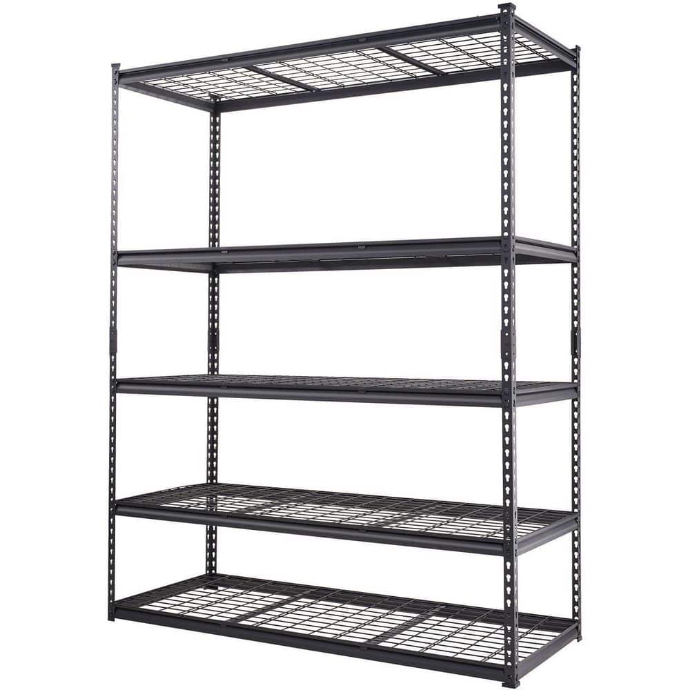 24 in. W x 78 in. H x 60 in. D Heavy Duty 5-Tier Storage Metal Adjustable Shelf in Black price history on PriceWatchPro