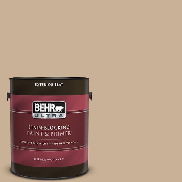 BEHR ULTRA 1 gal. MQ246 Basswood Flat Exterior Paint & Primer 485401