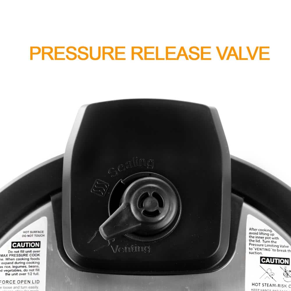 MegaChef 6 Qt Grey Stainless Steel Digital Pressure Cooker