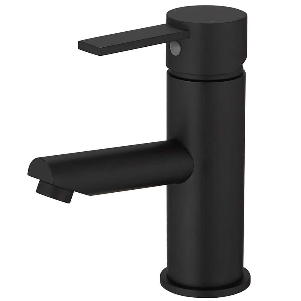 Matte Black Stainless Steel Single-Handle Bathroom Faucet