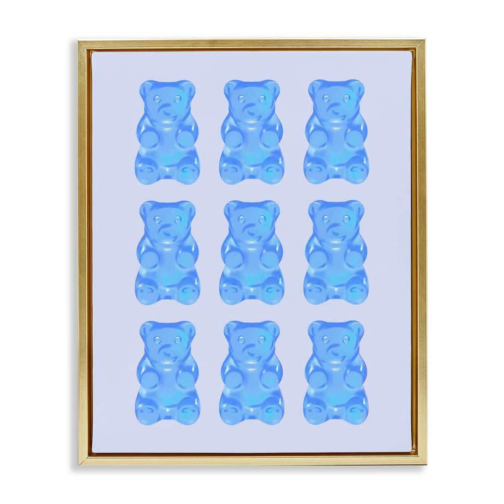 Blue Candy Bears by House of Lulu Gold Floater Frame Food Graphic Art Print 21 in. x 17 in. price history on PriceWatchPro