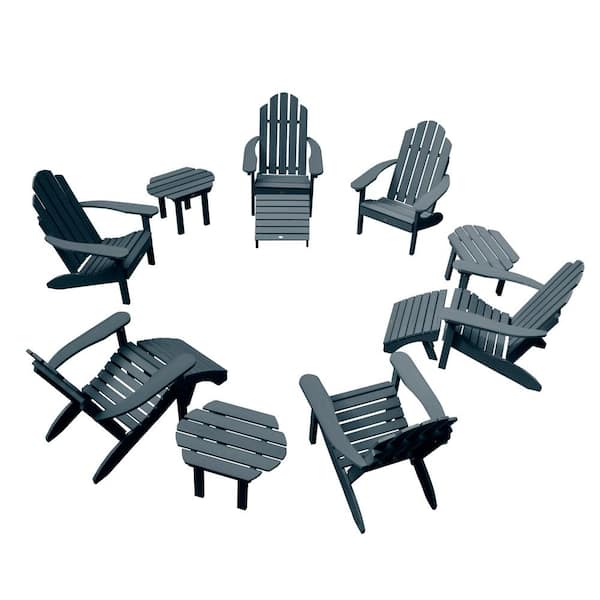 Highwood Classic Wesport Federal Blue 12-Piece Recycled Plastic Patio Fire Pit Seating Set