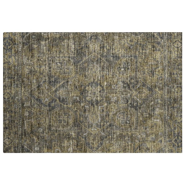 Dream Shag Premium Machine Washable Abstract ADS571 Chocolate 2 ft. x 3 ft. Accent Rug