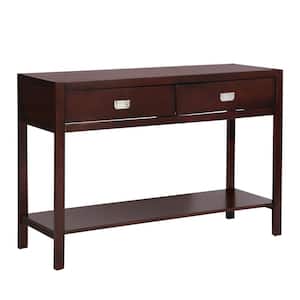 Bianca 44.3 in. Brown Standard Rectangle Wood Console Table with 2-Drawers