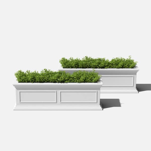 Veradek Brixton Series 36 in. White Plastic Planter Box (2-Pack)