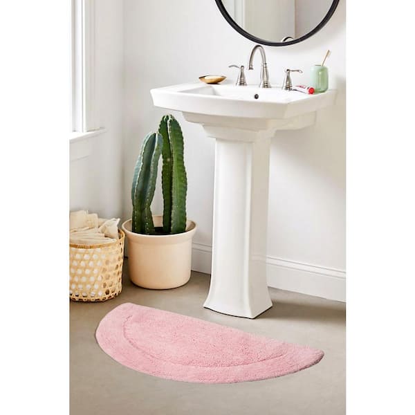 Home Weavers Inc Waterford Collection 20 in. x 20 in. Pink Cotton Contour Bath Rug