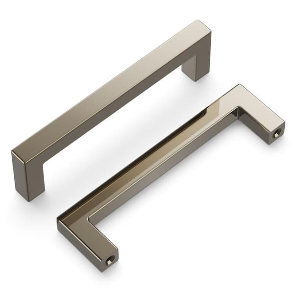 HICKORY HARDWARE Skylight Collection 3-3/4 in. Modern Polished Nickel Bar Pull Handle for Kitchen, Bathroom, Furniture (10-Pack)