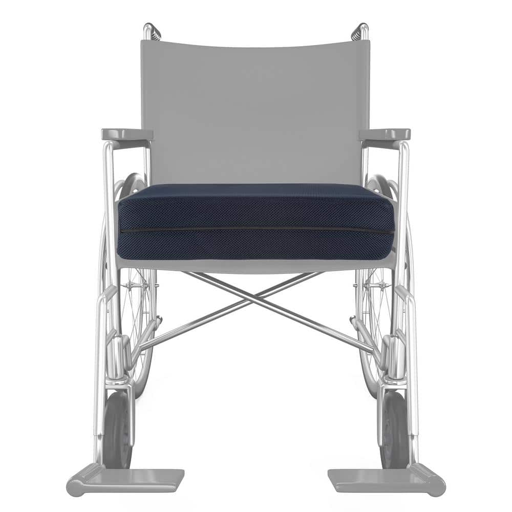 Navy Blue 4" Thick Foam Pad Seat Cushion with Handle