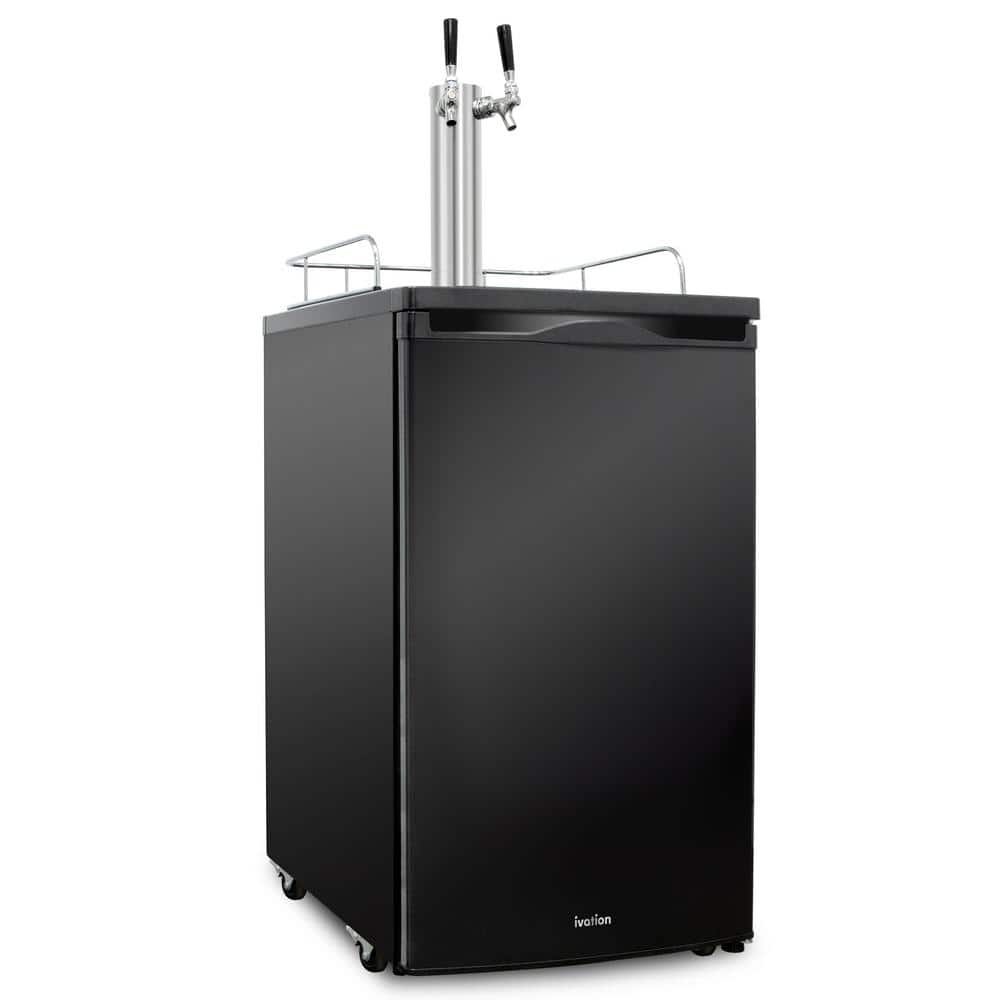 Ivation Dual Tap Kegerator, Draft Beverage Dispenser and