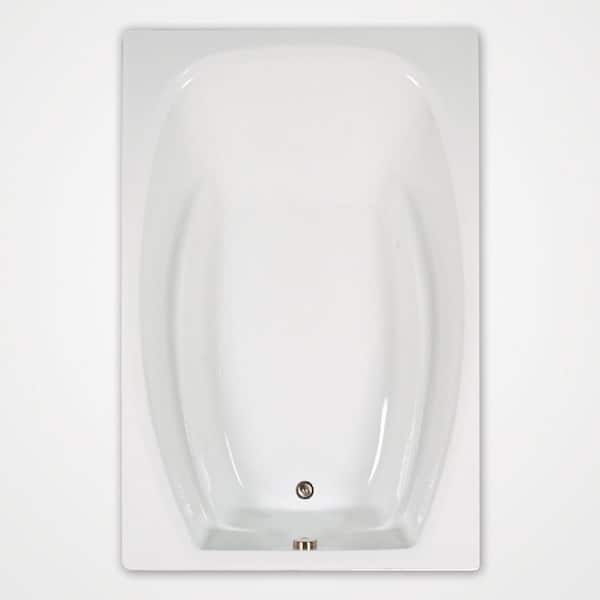 Comfortflo 72 in. x 48 in. Acrylic Rectangular Alcove Soaking Bathtub with Reversible Drain in Biscuit