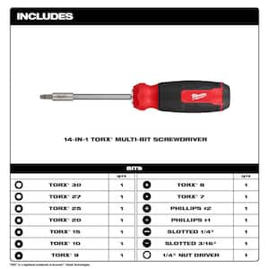 14-in-1 Torx Multi-Bit Screwdriver with Fastback 6-in-1 Folding Utility Knives with General Purpose Blade (2-Piece)