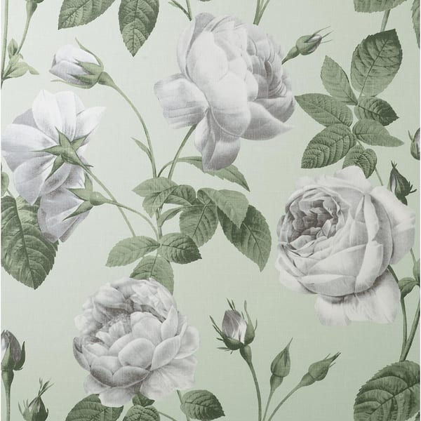 Fine Decor Eden Sage Floral Wallpaper Sample