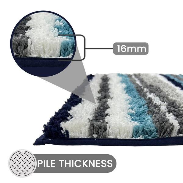Better Trends Griffie Collection Blue and Grey 20 in. x 60 in. 100