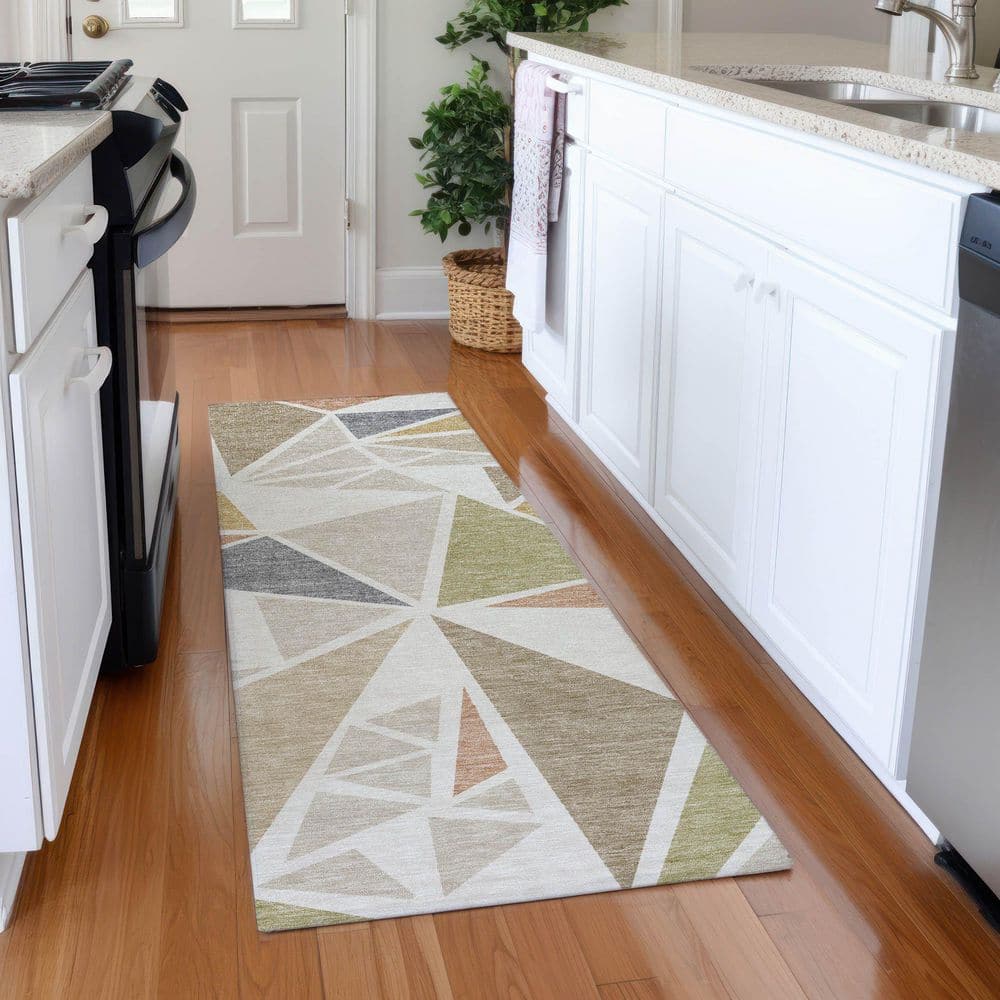 Mayfield Premium Machine Washable Abstract AMF1039 Ivory 2 ft. 3 in. x 7 ft. 6 in. Runner Rug price history on PriceWatchPro