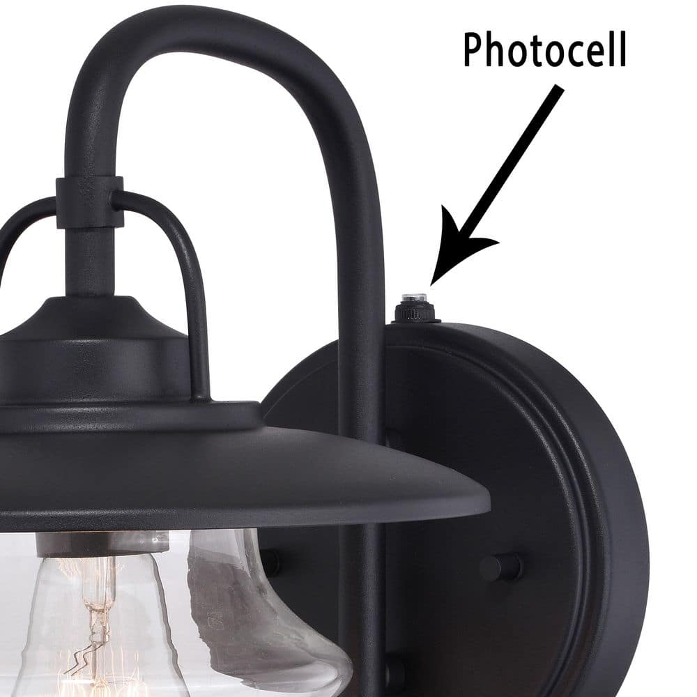 Glenn Vintage Coastal Charm Textured Black Outdoor Lantern