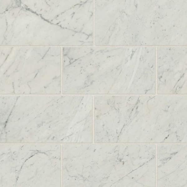 Bedrosians Classic 2.0 Rectangle 12 in. x 24 in. Polished Bianco Carrara Porcelain Floor Tile (15.75 sq. ft./Case)