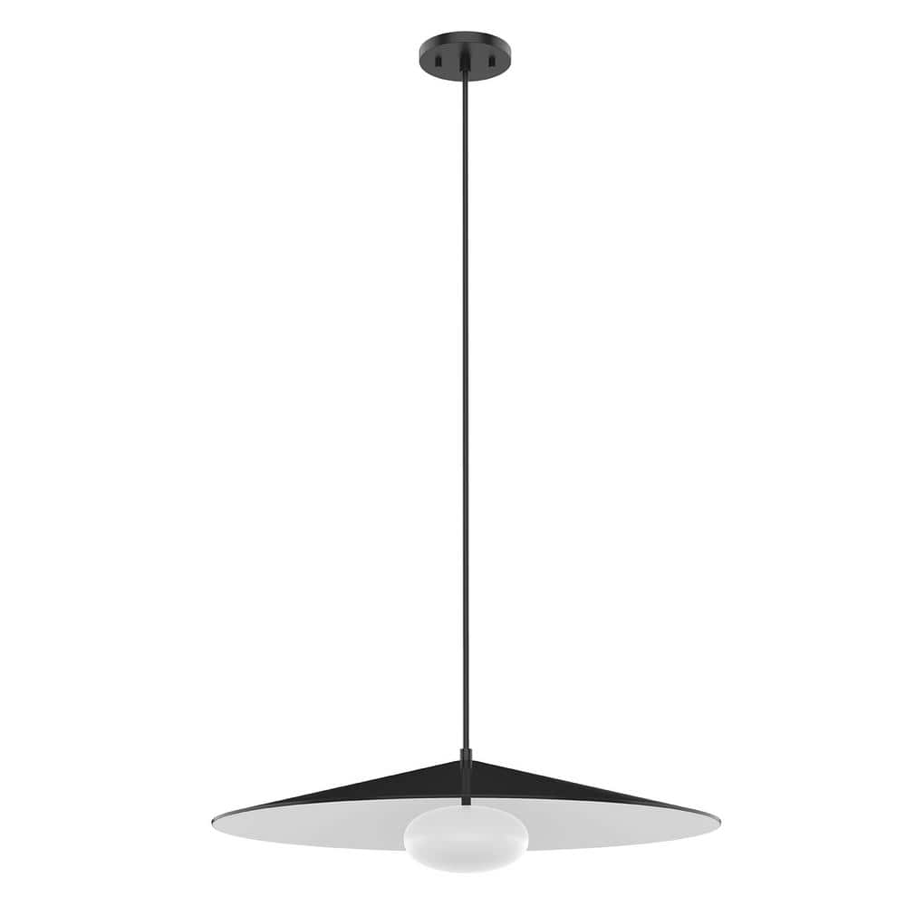 Cruz 24 in. 1 Light 13-Watt Metal - Black/White Integrated LED Pendant Light price history on PriceWatchPro