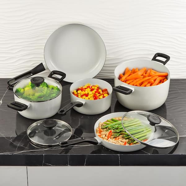 BergHOFF Leo Glints 8-Piece Ceramic Nonstick Cookware Set, Spirit