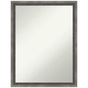 Burnished Concrete Narrow 20.25 in. W x 26.25 in. H Non-Beveled Modern Rectangle Wood Framed Bathroom Wall Mirror-Gray