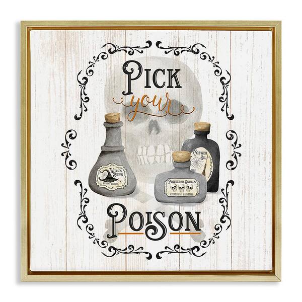 Stupell Industries Halloween Poison Jars by Deane Beesley 1 Piece Floater Frame Graphic Print Typography Poster Art Print 18 in. x 18 in.