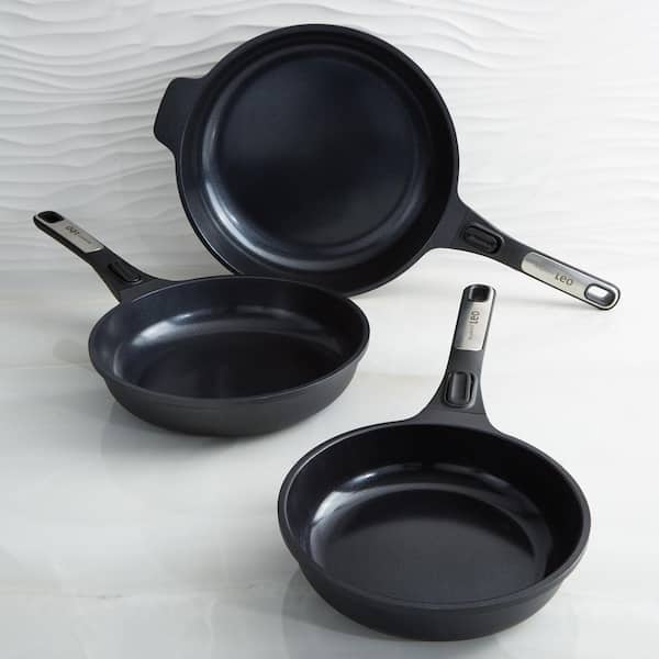 BergHOFF Leo Phantom 3-Piece Nonstick Ceramic Fry Pan Set, Recycled