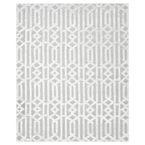 Rae Contemporary Transitional Smoke 8 ft. x 10 ft. Hand-Knotted Area Rug