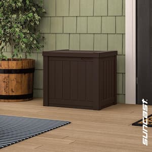 22 Gal. Java Brown Weather Resistant Plastic Resin Deck Box