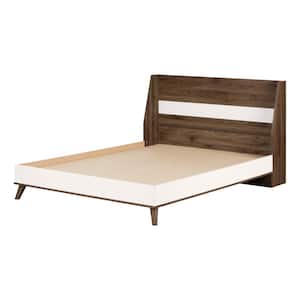 Yodi Natural Walnut and Pure White Full Bed