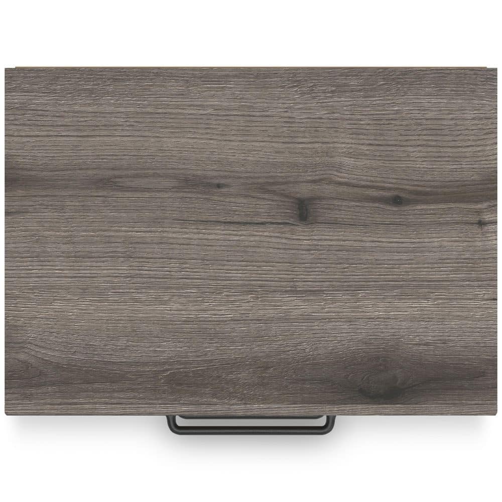 Weathered Gray Rustic 2-Drawer Nightstand with USB Ports