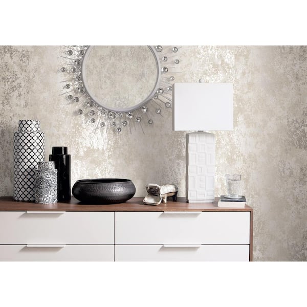 Metallic FX Gold and Cream Industrial Texture Wallpaper Sample