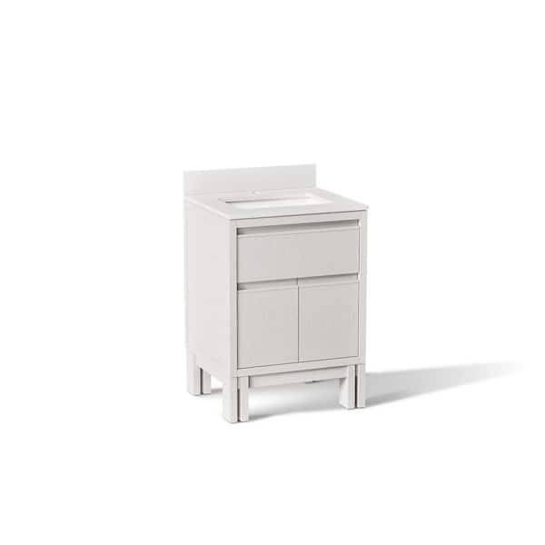 Solive 25 In. Gossamer White Bath Vanity with Quartz Top