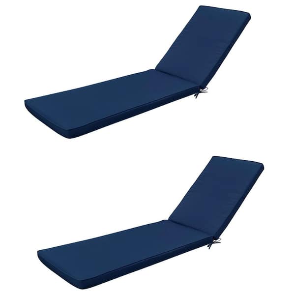 22.05 x 31.5 2-Piece Replacement Outdoor Chaise Lounge Cushion in Navy Blue