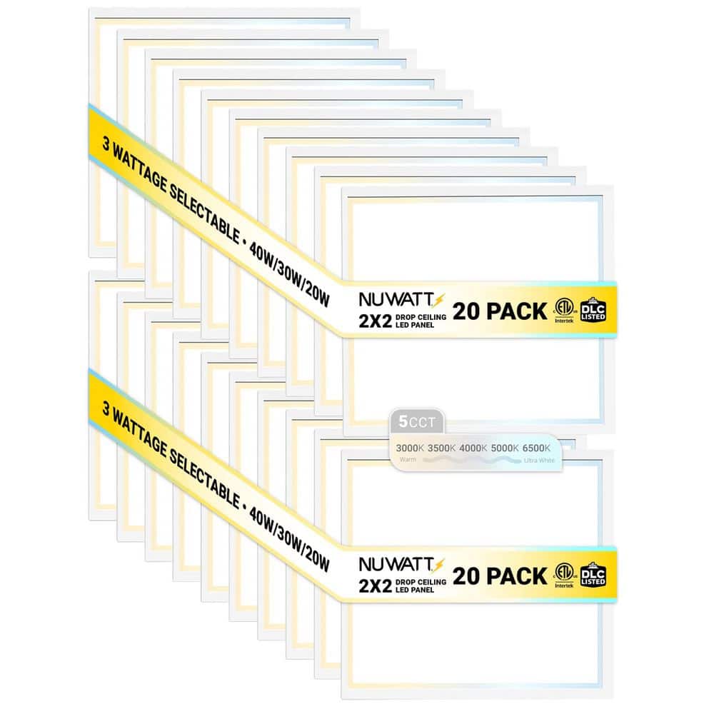 2 ft. x 2 ft. Drop Ceiling Backlit Integrated LED Panel 5CCT 30K-65K Color & Lumens Selectable Dimmable 120-277V (20PK) price history on PriceWatchPro
