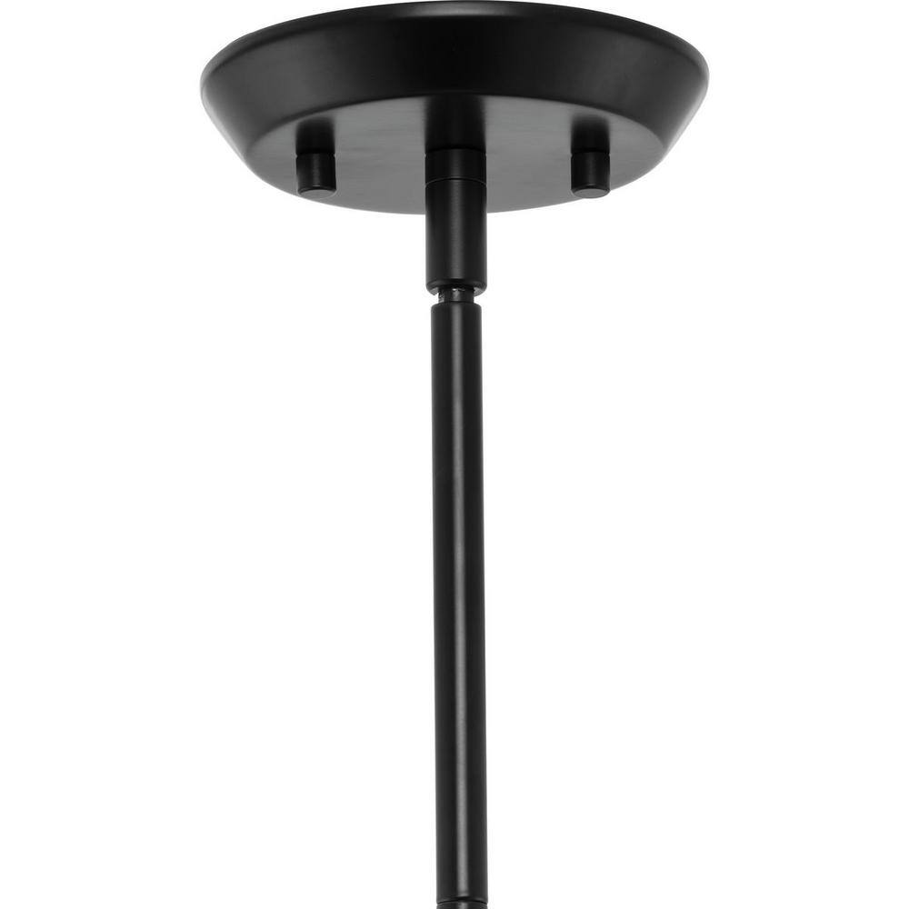 Matte Black 21" Pendant with Clear and Opal Glass Shade